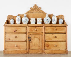 19th Century English Country Pine Sideboard Server or Buffet