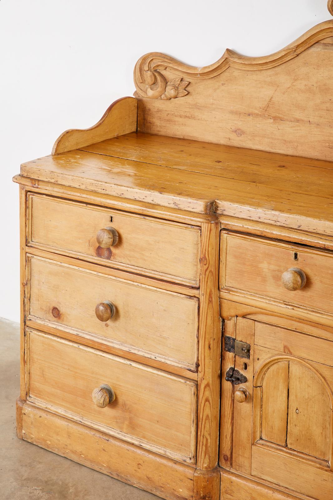 19th Century English Country Pine Sideboard Server or Buffet 4