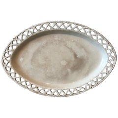 19th Century English Creamware Serving Tray Antique 19th Century English Creamware Serving Tray