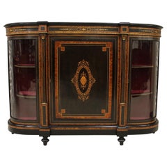 19th Century English Credenza with Glazed Doors