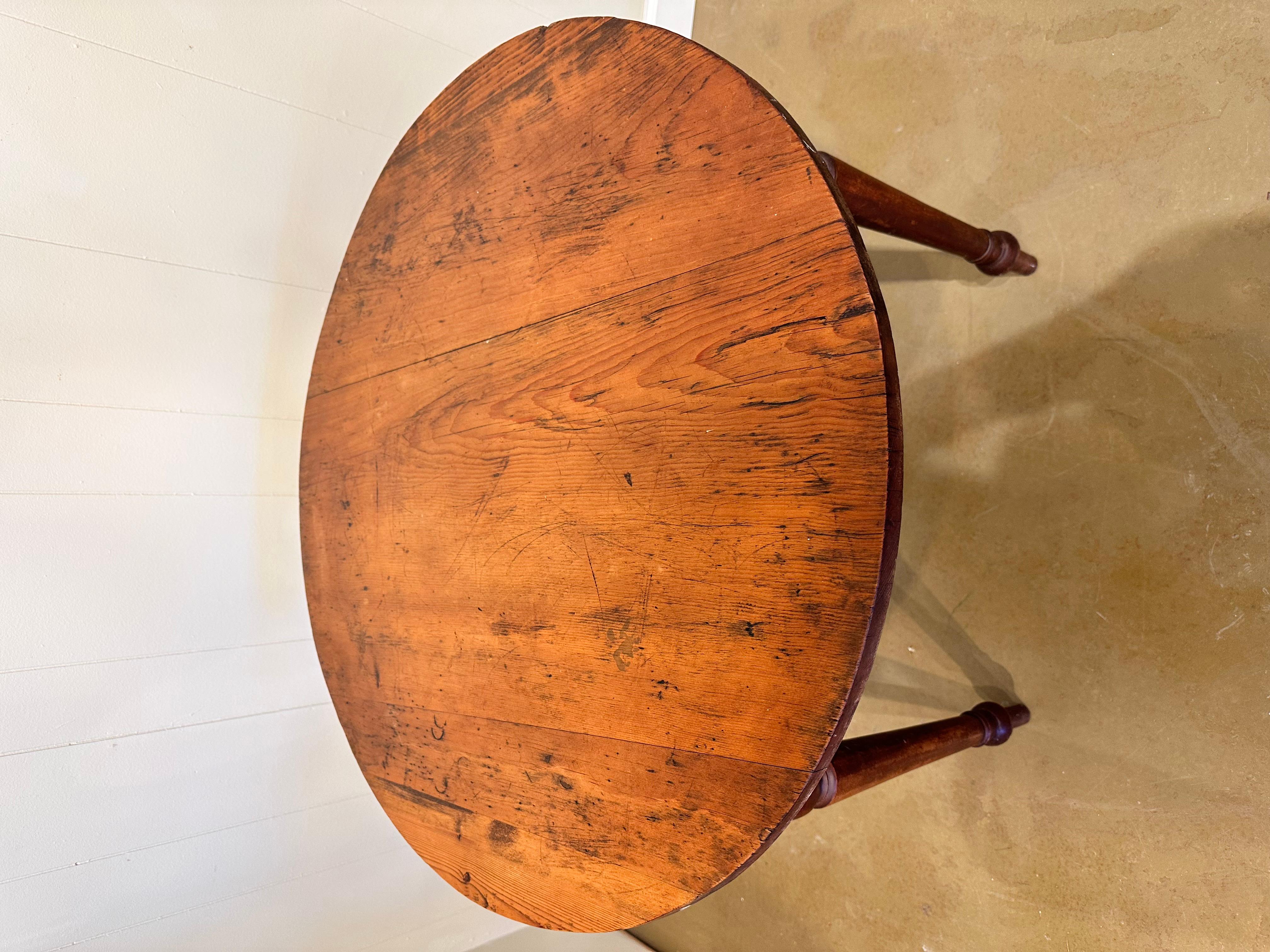 This is an adorable little English cricket table! It has such an amazing patina the height makes it a perfect piece beside a chair or sofa. The rich deep wood tones of the table blend together beautifully and are intensified by this piece's lovely