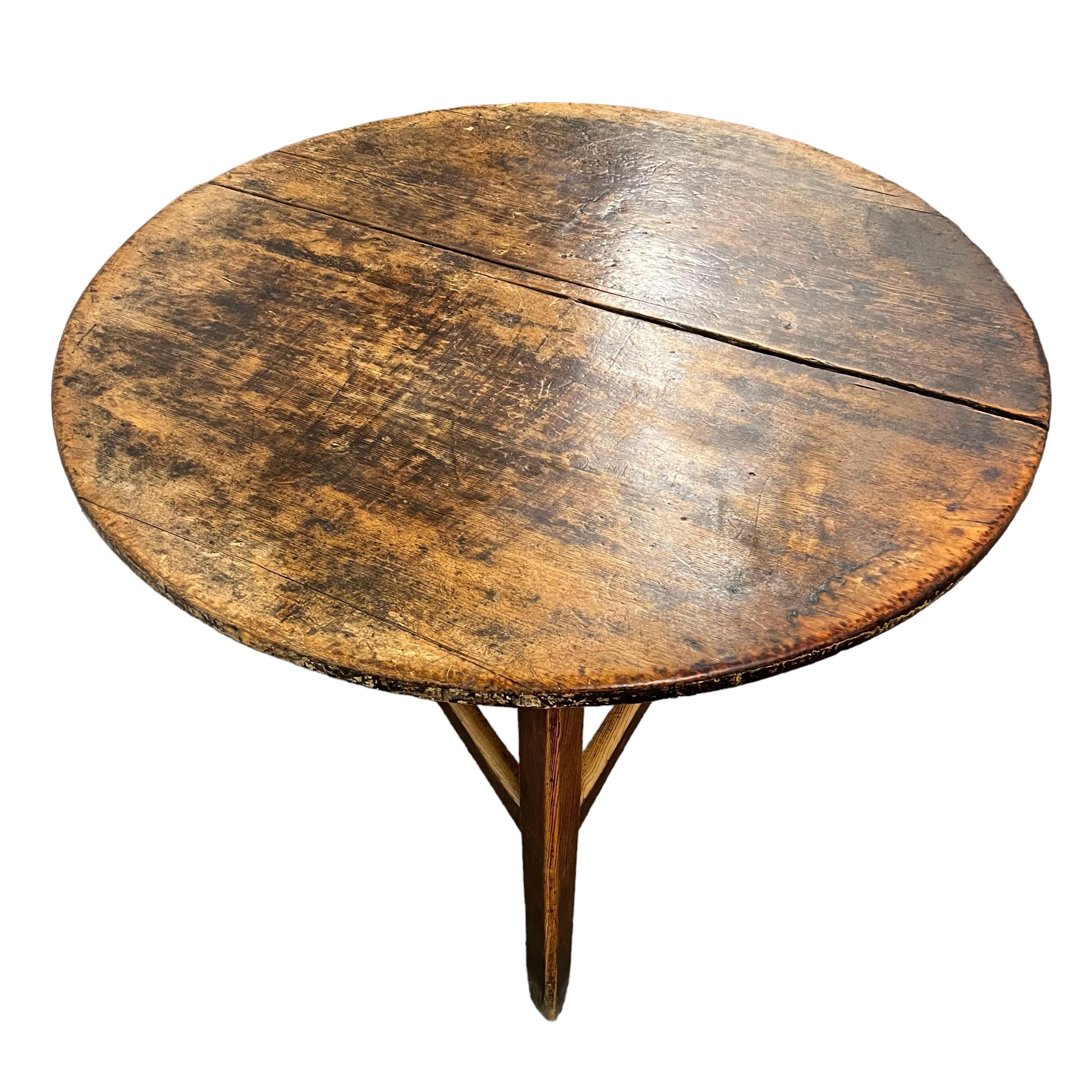 Primitive Rather Large 19th Century English Cricket Table For Sale