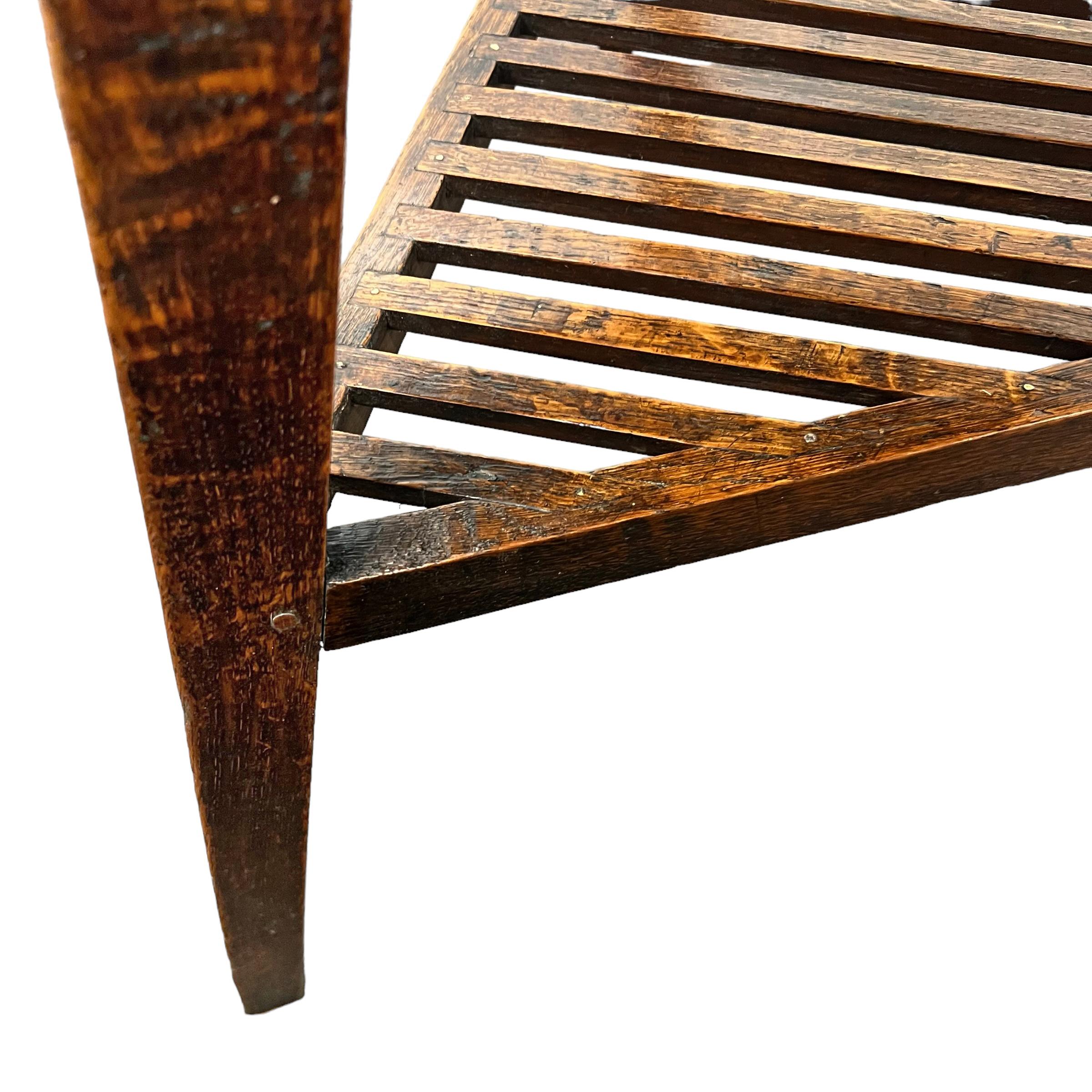 19th Century English Cricket Table with Lattice Shelf For Sale 8
