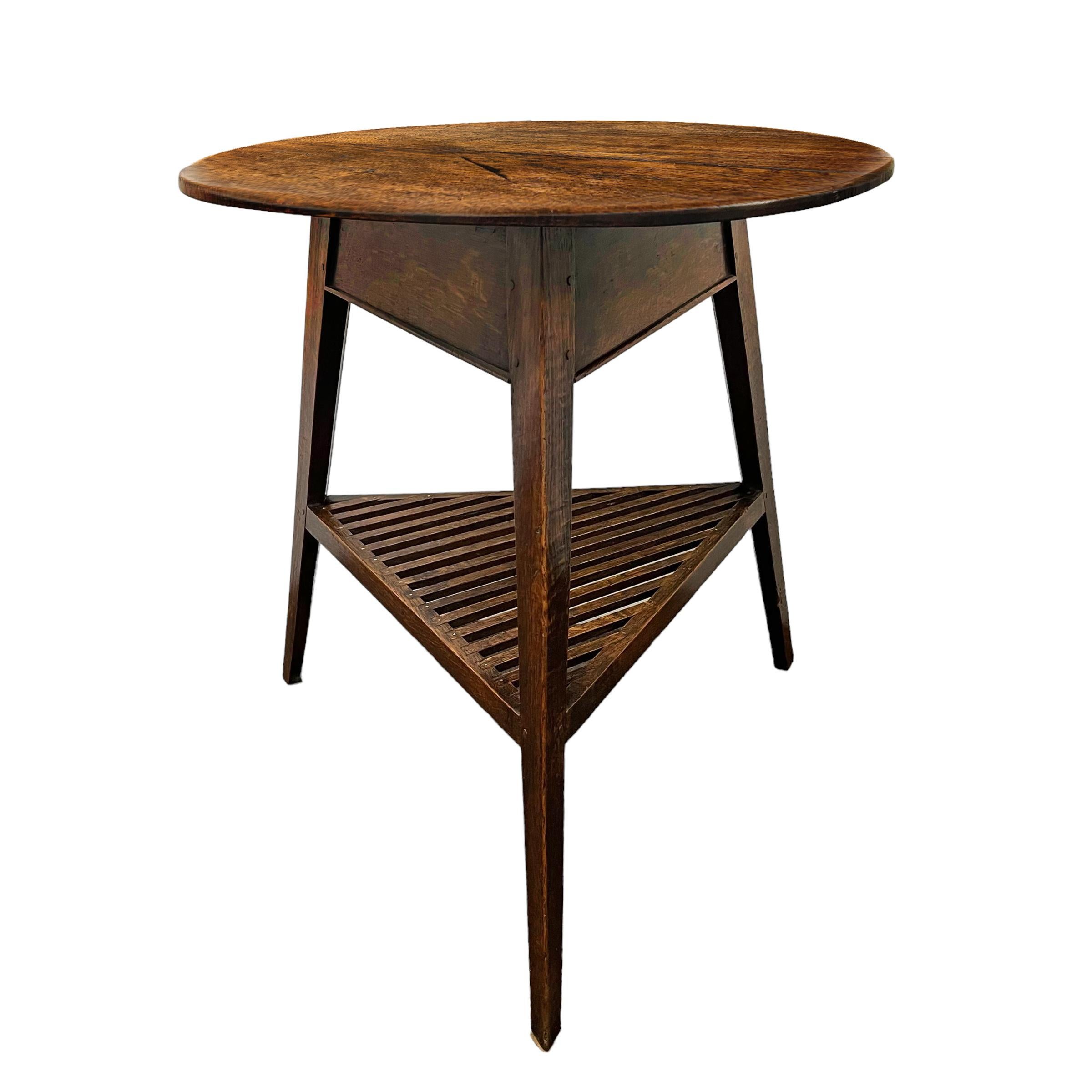 19th Century English Cricket Table with Lattice Shelf For Sale 1