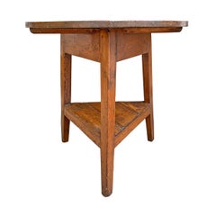 19th Century English Cricket Table with Shelf