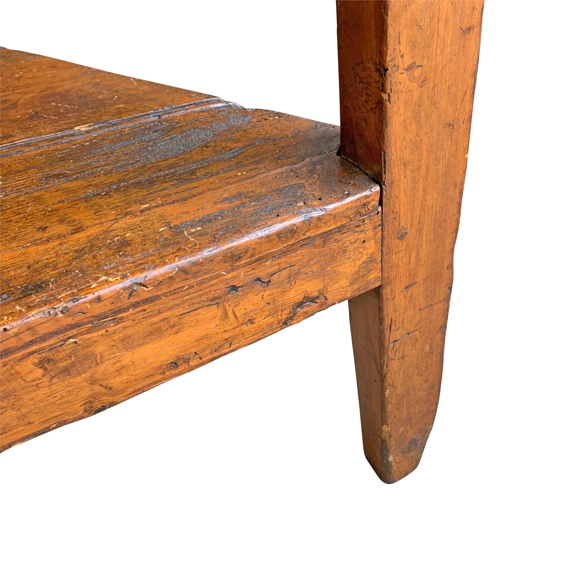 British 19th Century English Cricket Table with Shelf