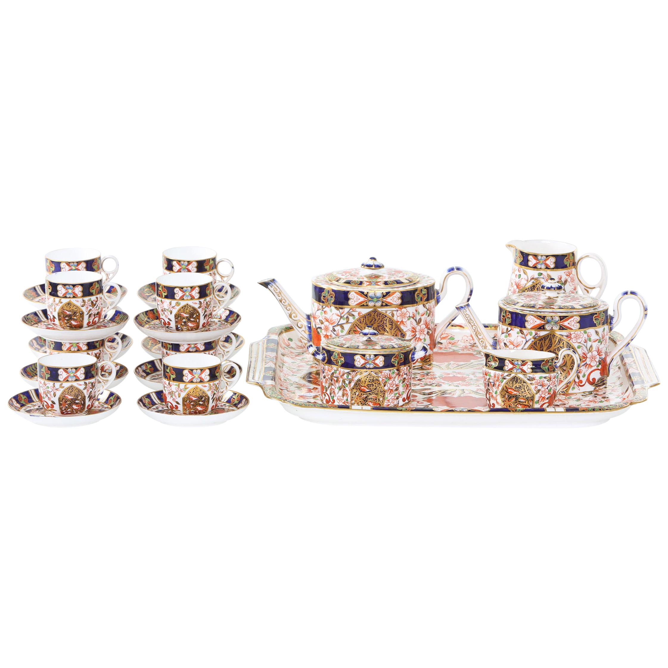 19th Century English Crown Derby Service for Ten People