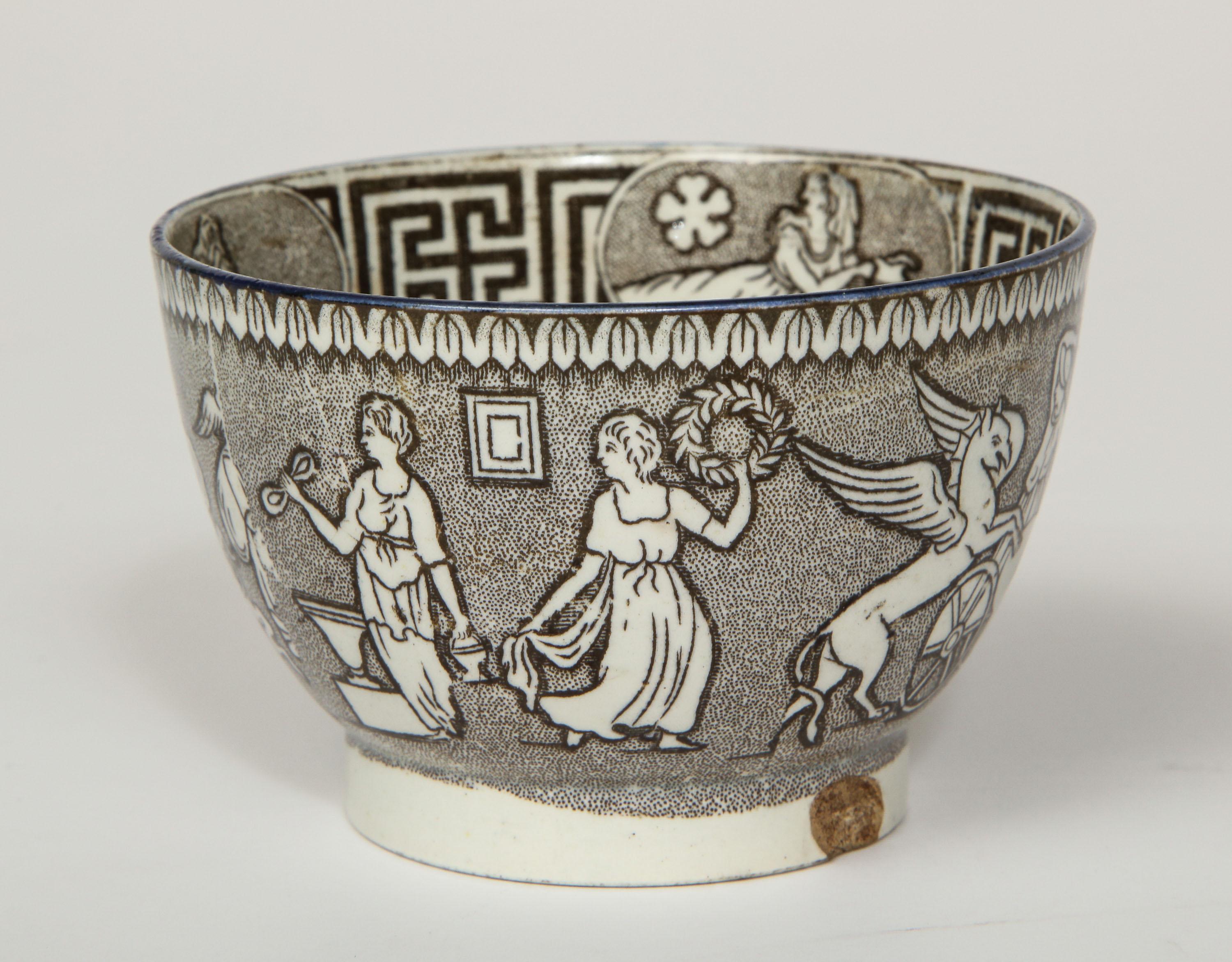 19th Century English Cup and Saucer from the Herculaneum Pottery For Sale 9