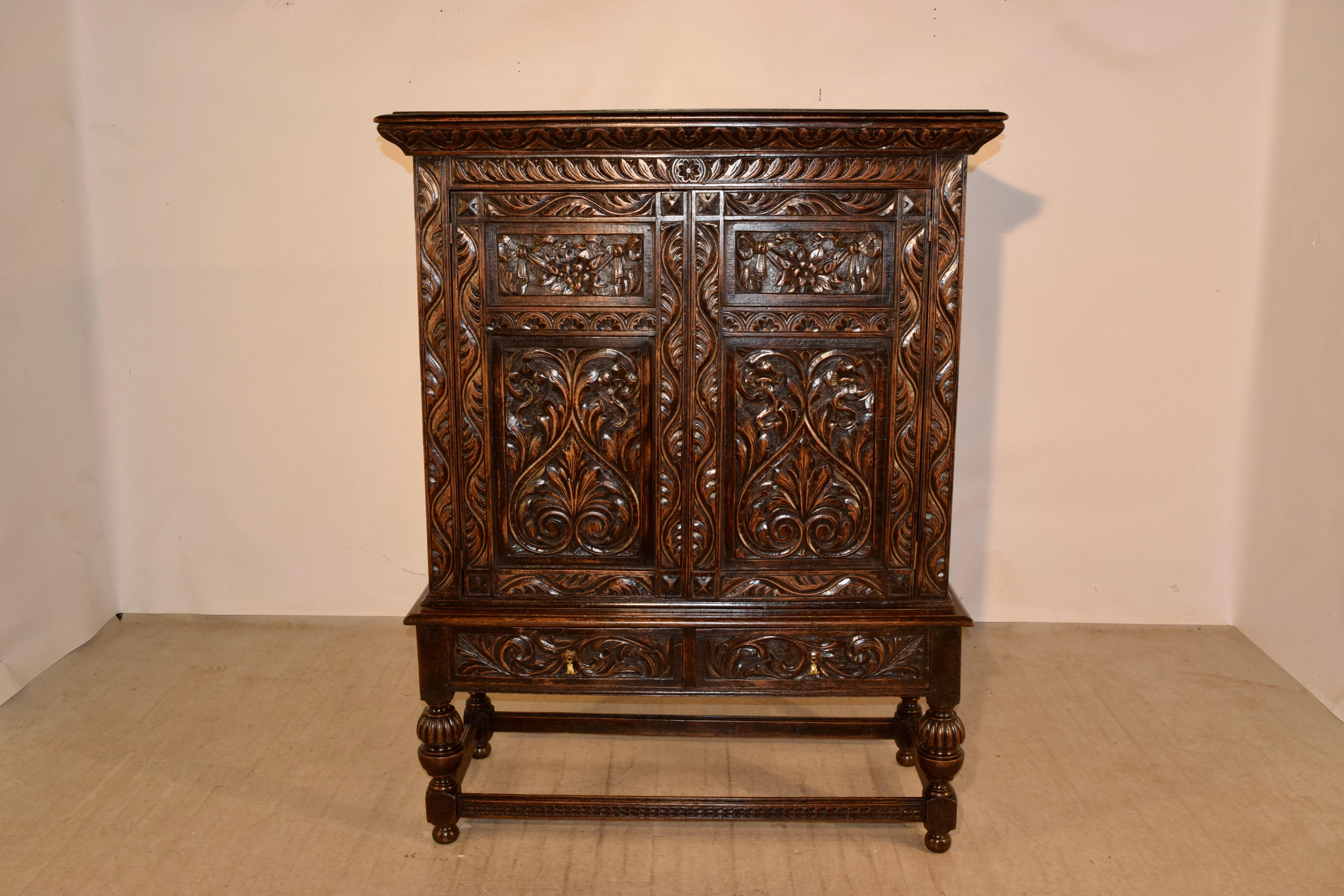 19th Century English Cupboard on Stand 1