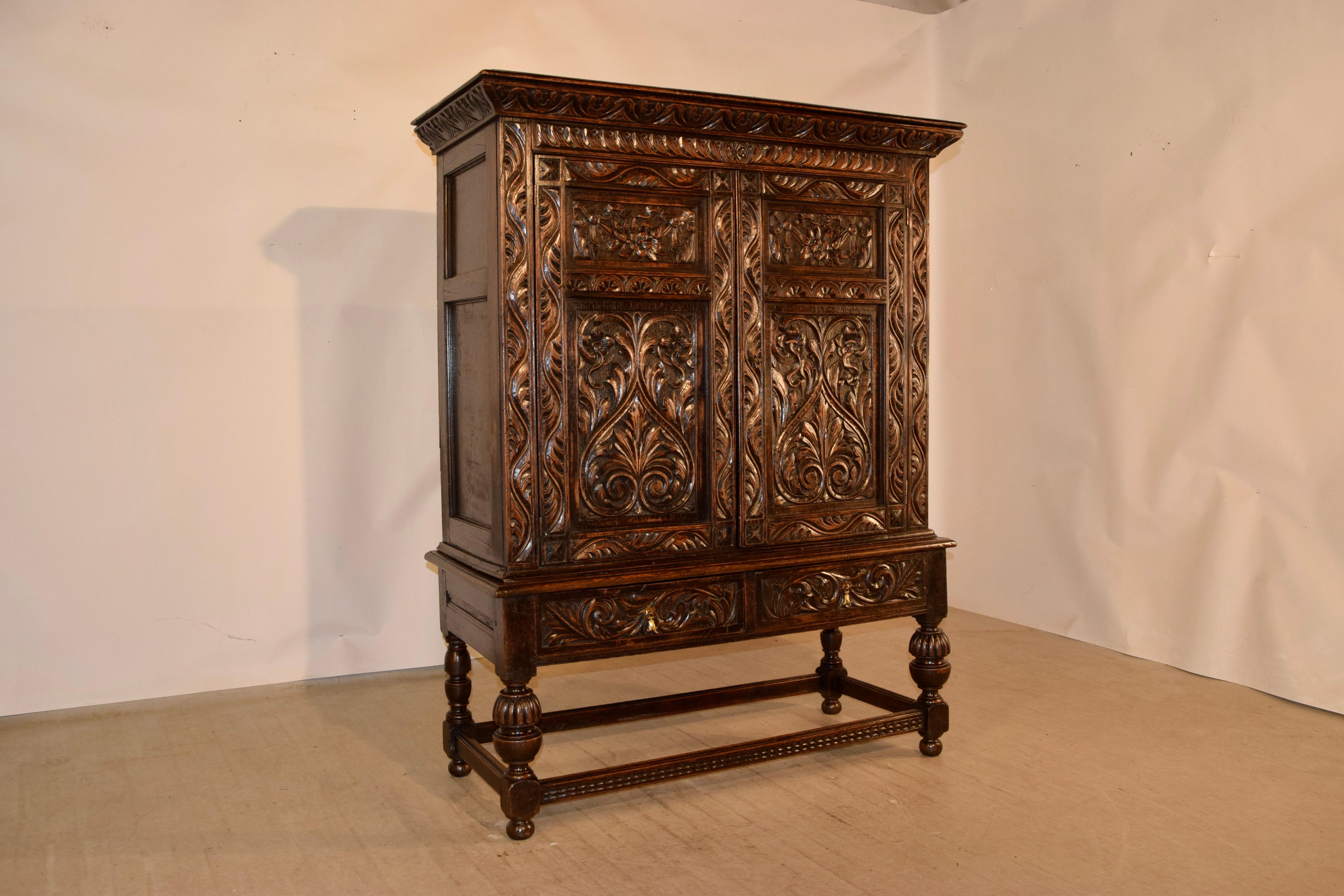 19th Century English Cupboard on Stand 2