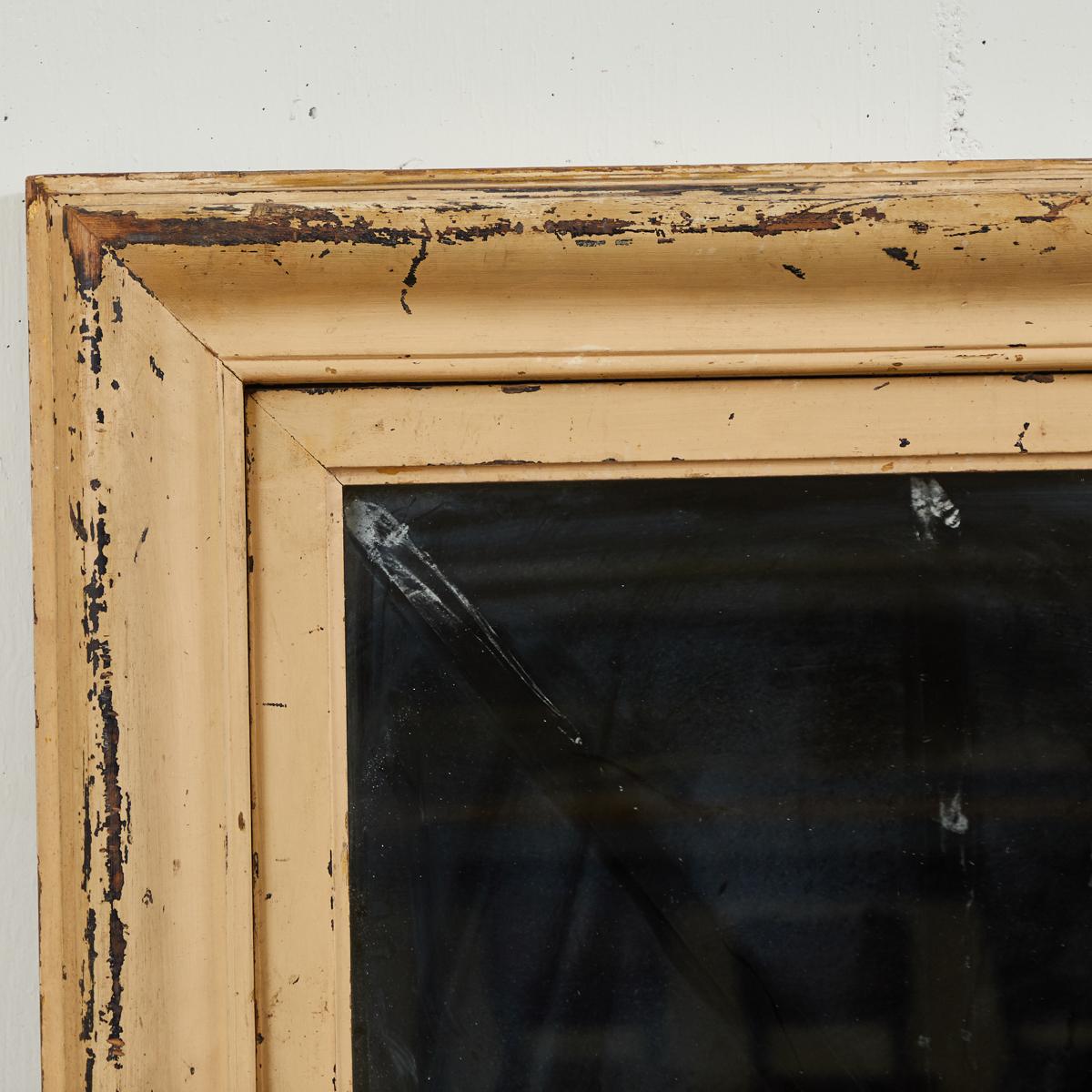 Painted 19th Century English Cupboard with Hanging Mirror