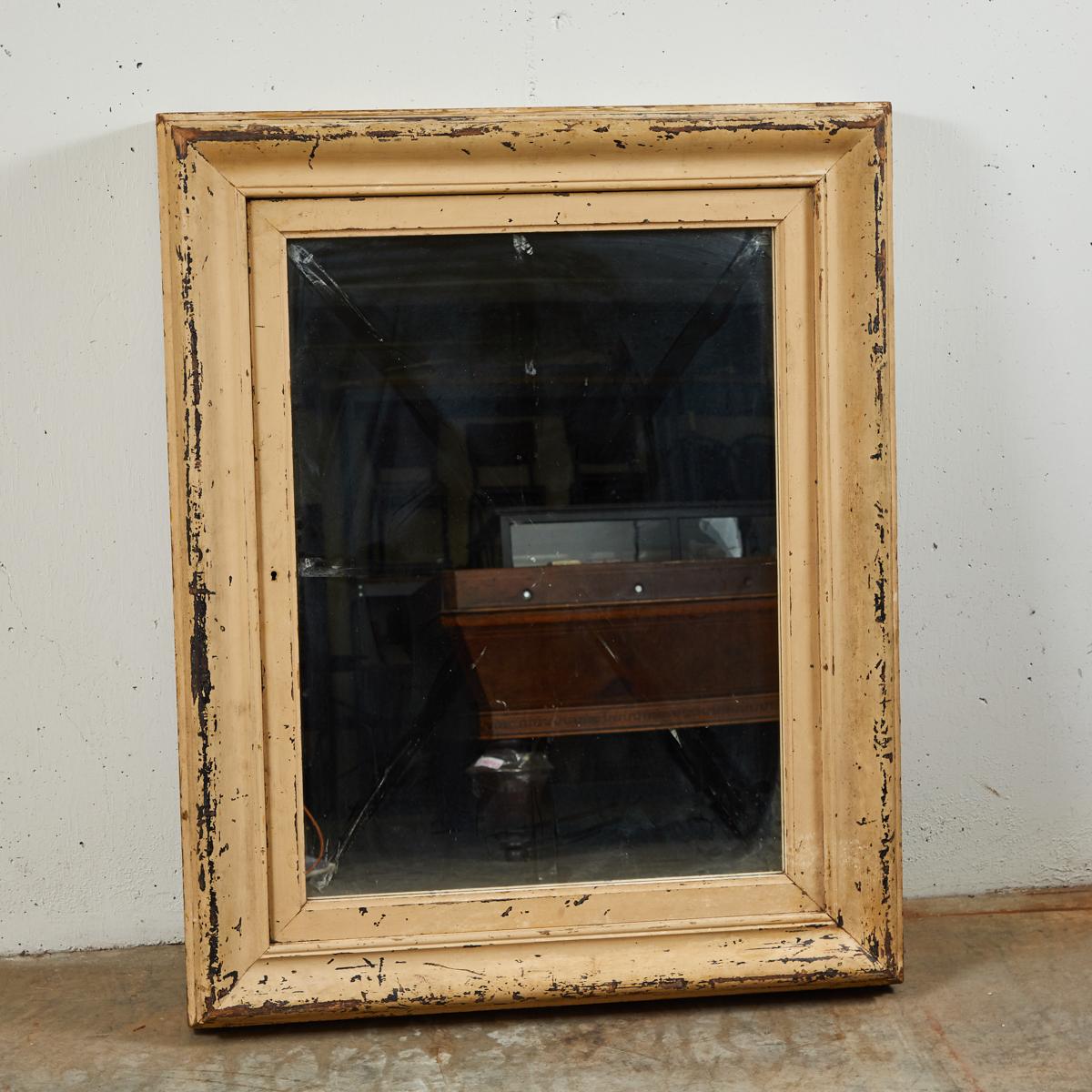 Wood 19th Century English Cupboard with Hanging Mirror