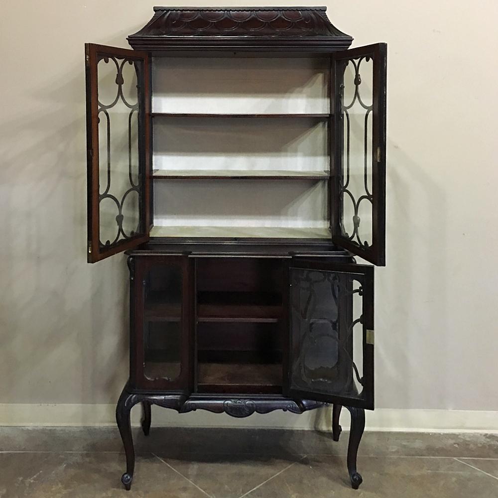 Hand-Carved 19th Century English Curio Cabinet