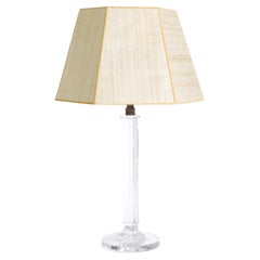 19th Century English Cut Crystal Column Lamp