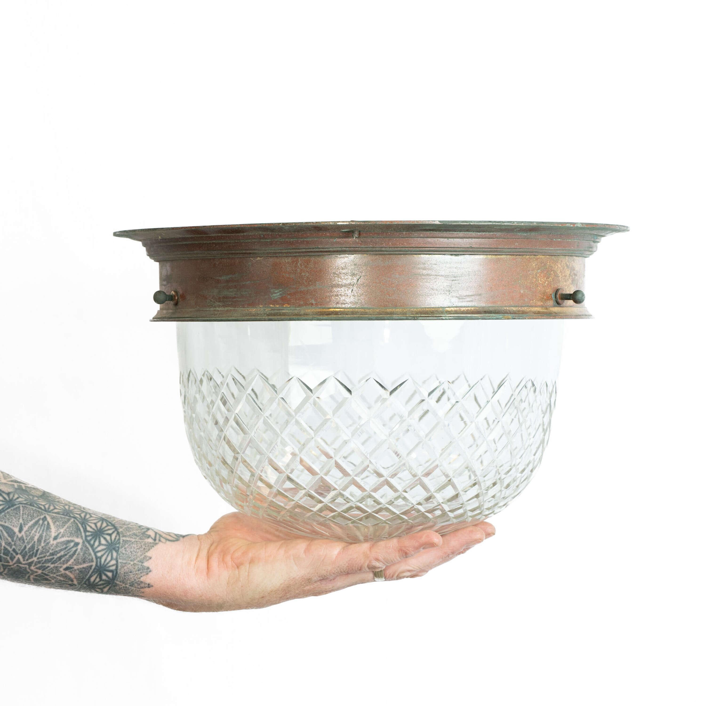 British 19th Century English Cut Glass Ceiling Light For Sale