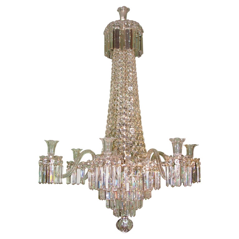 19th Century English Cut Glass Chandelier For Sale at 1stDibs