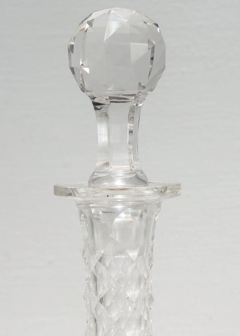 19th Century English Cut Glass Decanters with an Elongated Neck For Sale 5