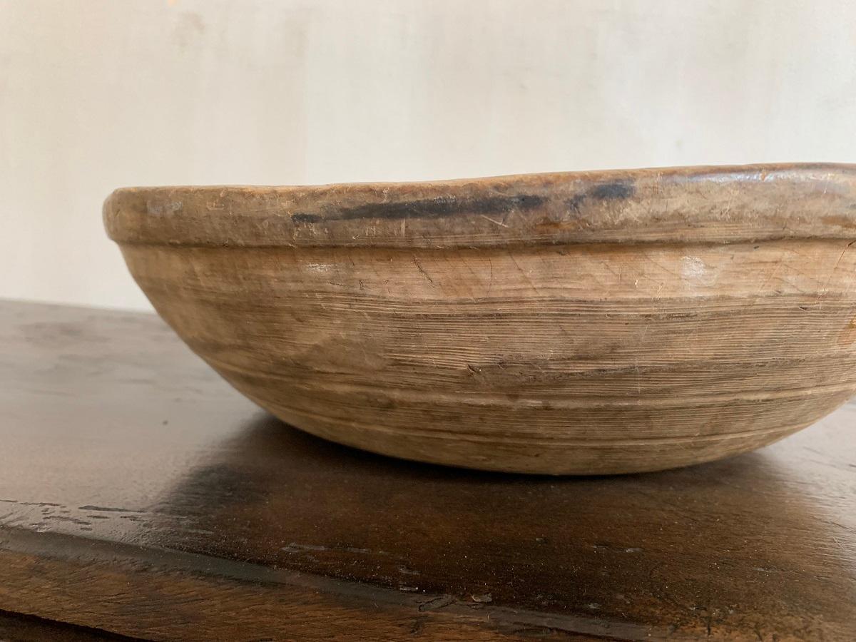 A great 19th century English bowl. Turned in Sycamore with beautiful graining, color and patina.