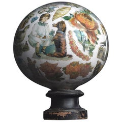 19th Century English Decalcomania Globe