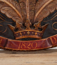 19th Century English Decorated Heraldic Armorial Panel