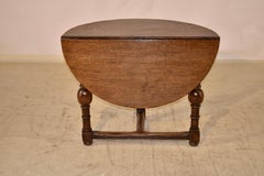 19th Century English Demi-Lune Drop-Leaf Table