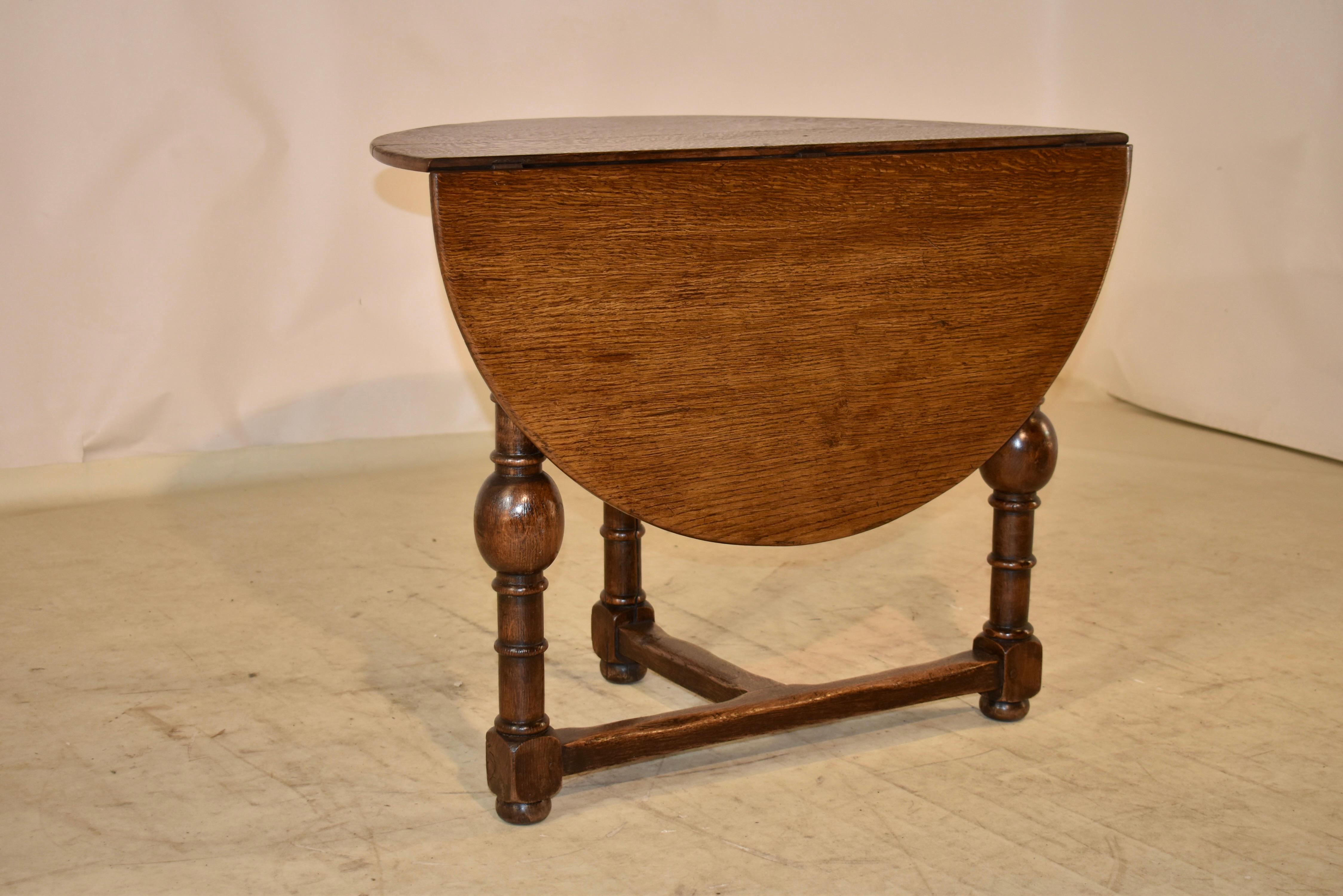 Victorian 19th Century English Demi-Lune Drop-Leaf Table