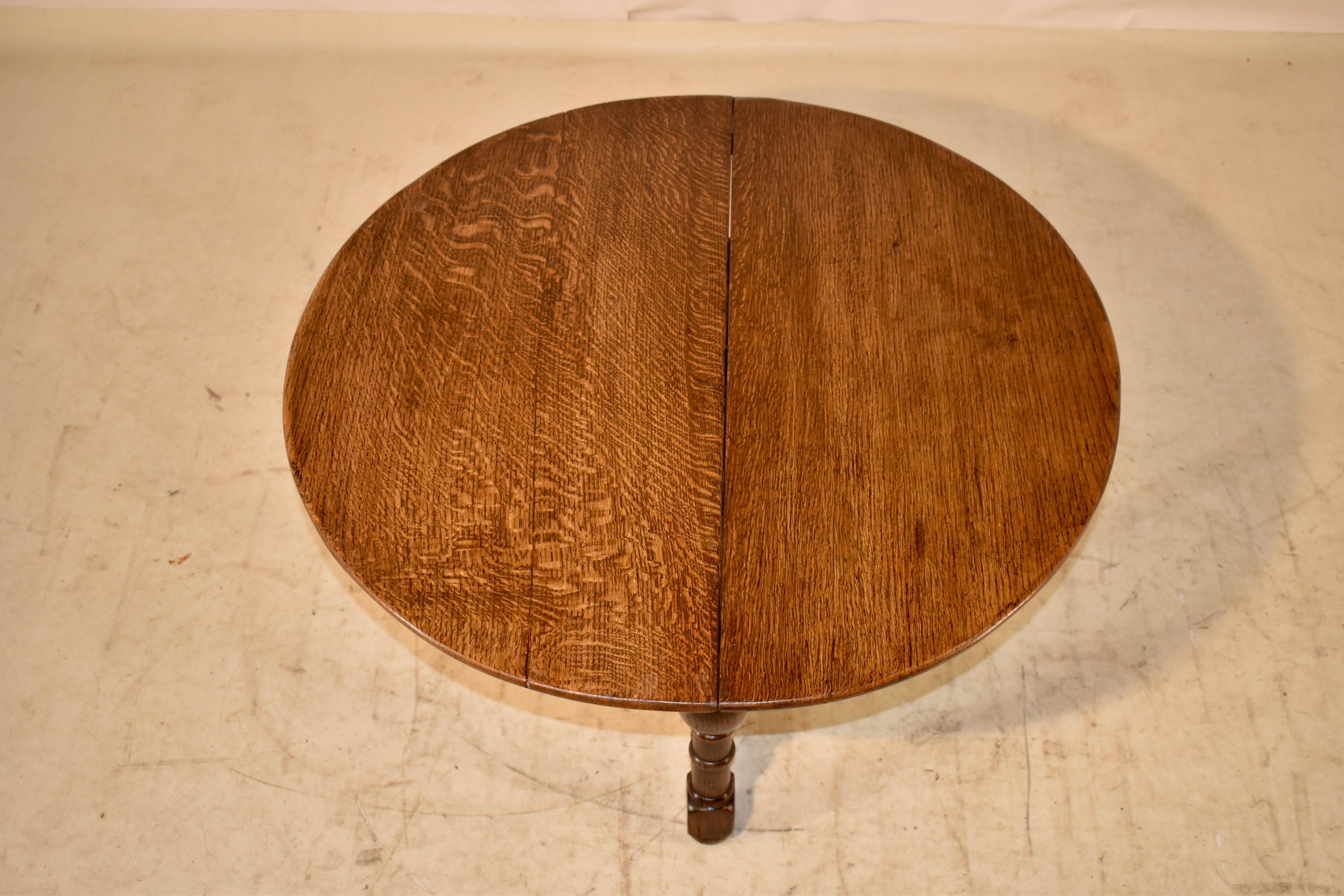 19th Century English Demi-Lune Drop-Leaf Table 1