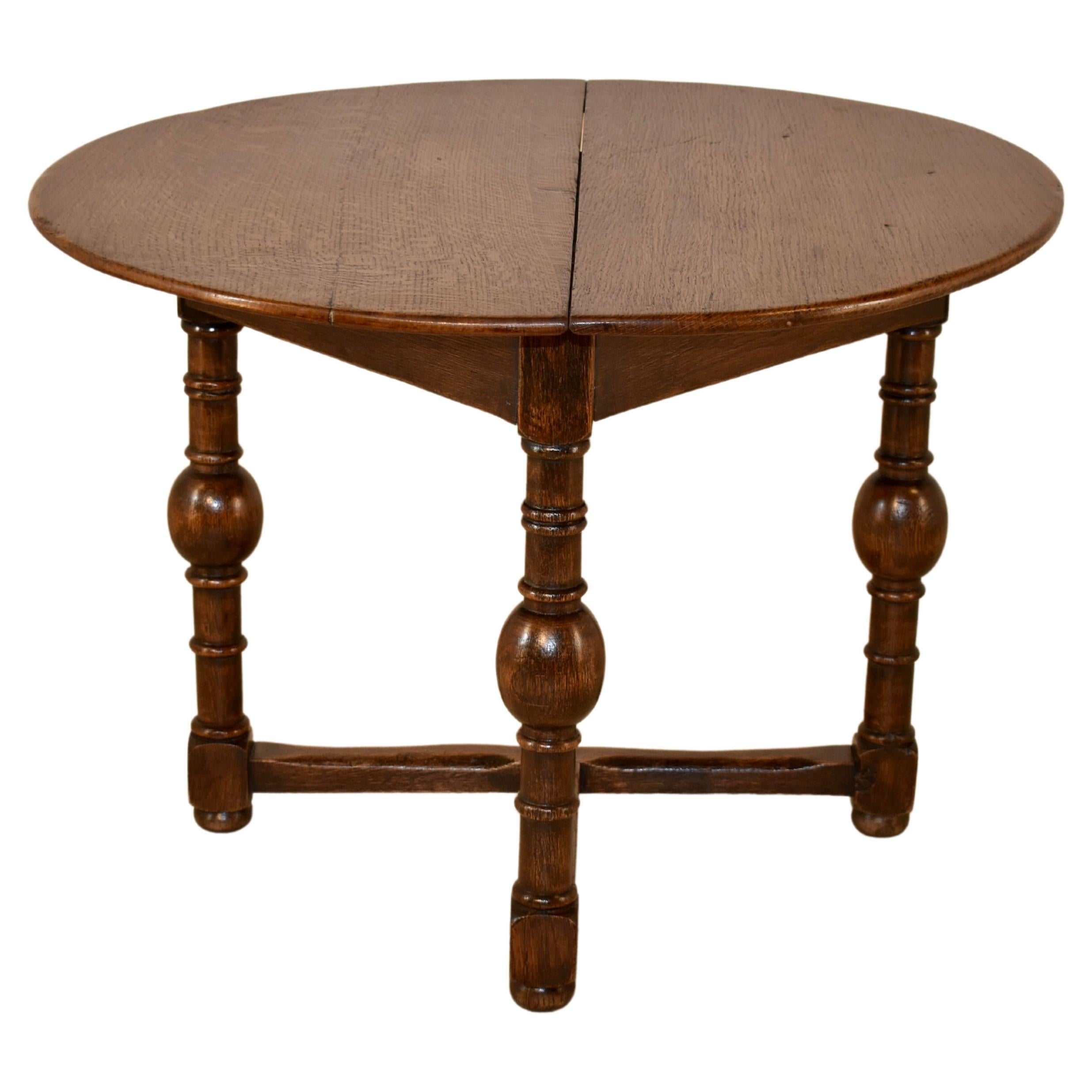 19th Century English Demi-Lune Drop-Leaf Table