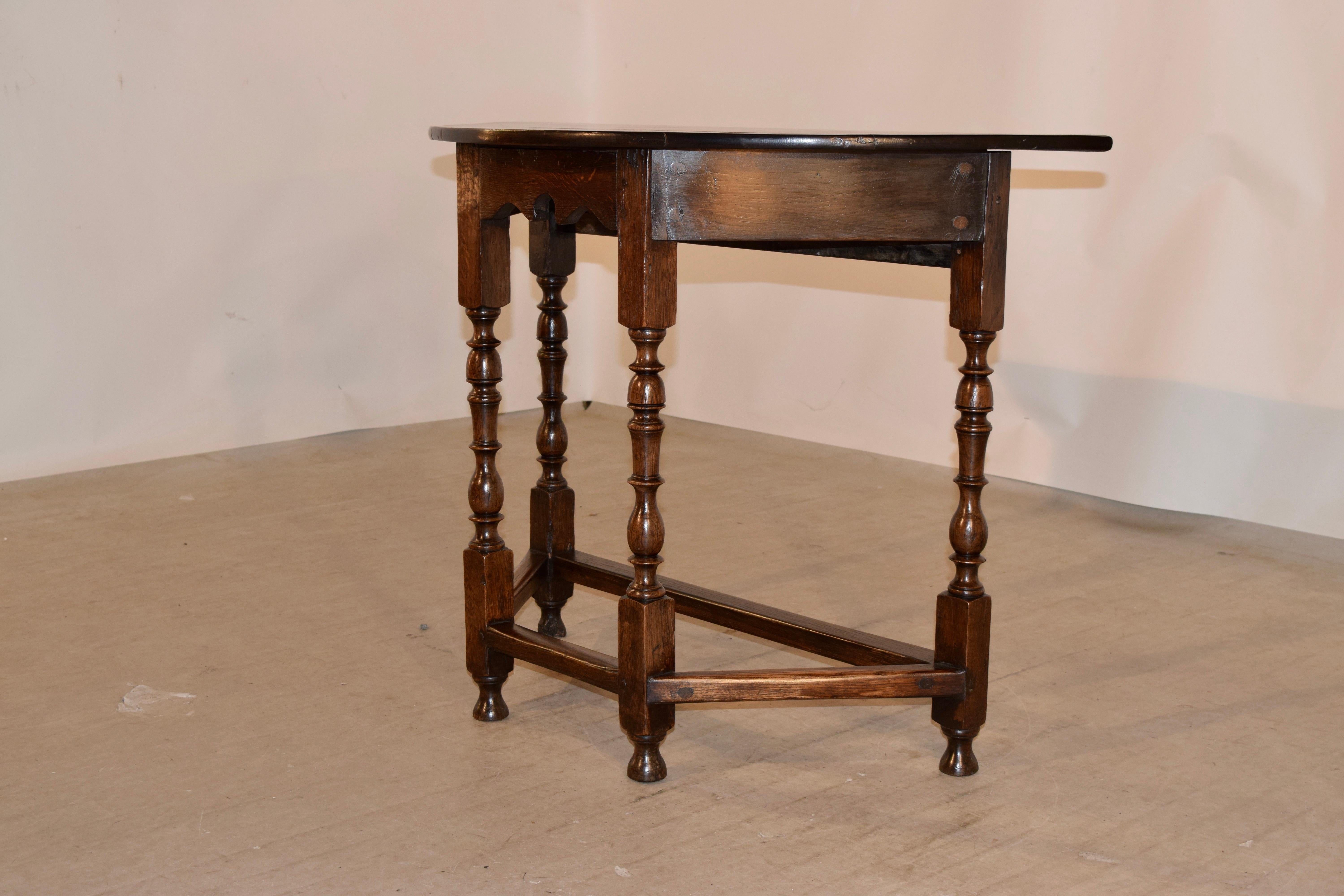 Victorian 19th Century English Demilune Table