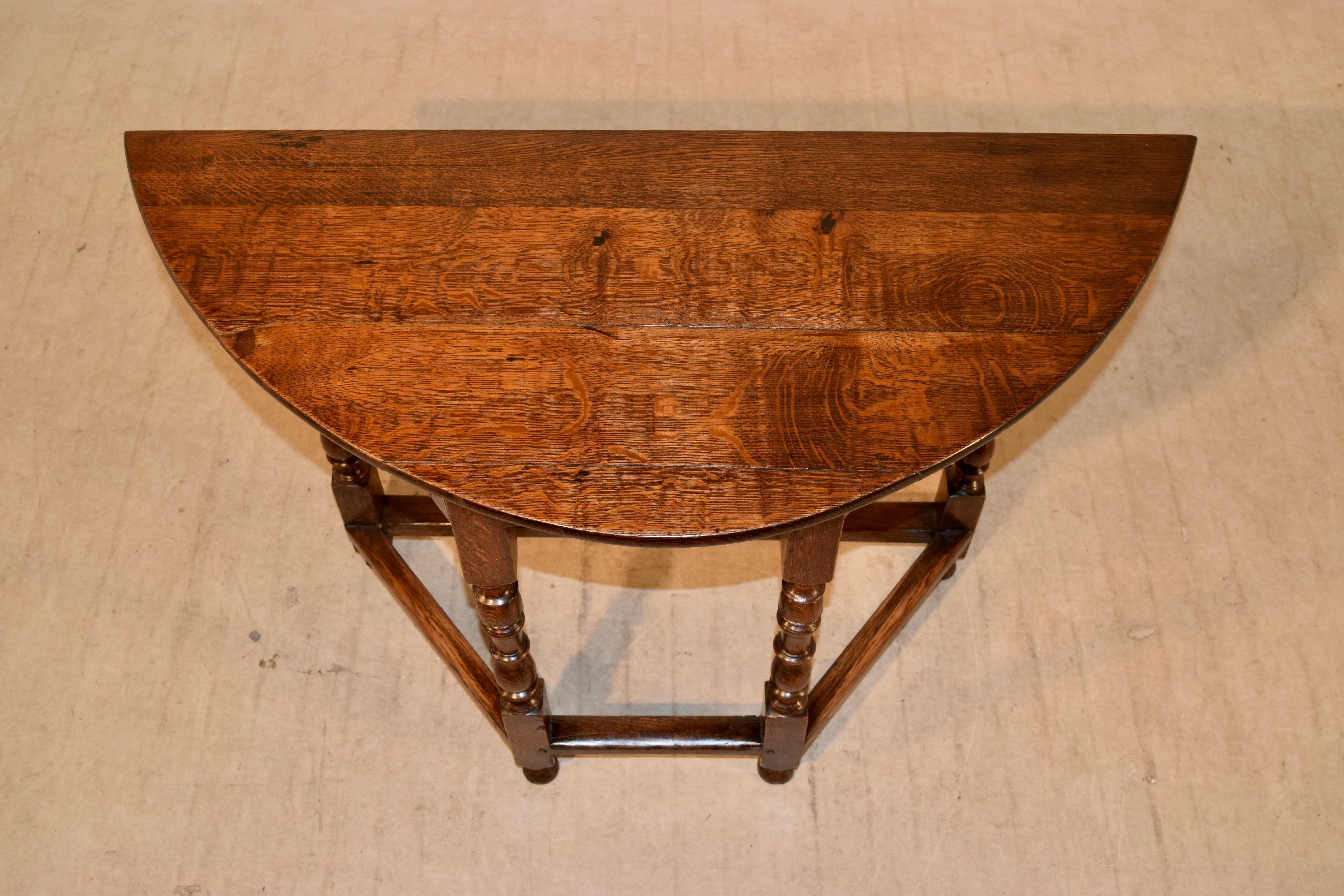 19th Century English Demilune Table In Good Condition In High Point, NC