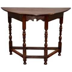 19th Century English Demilune Table