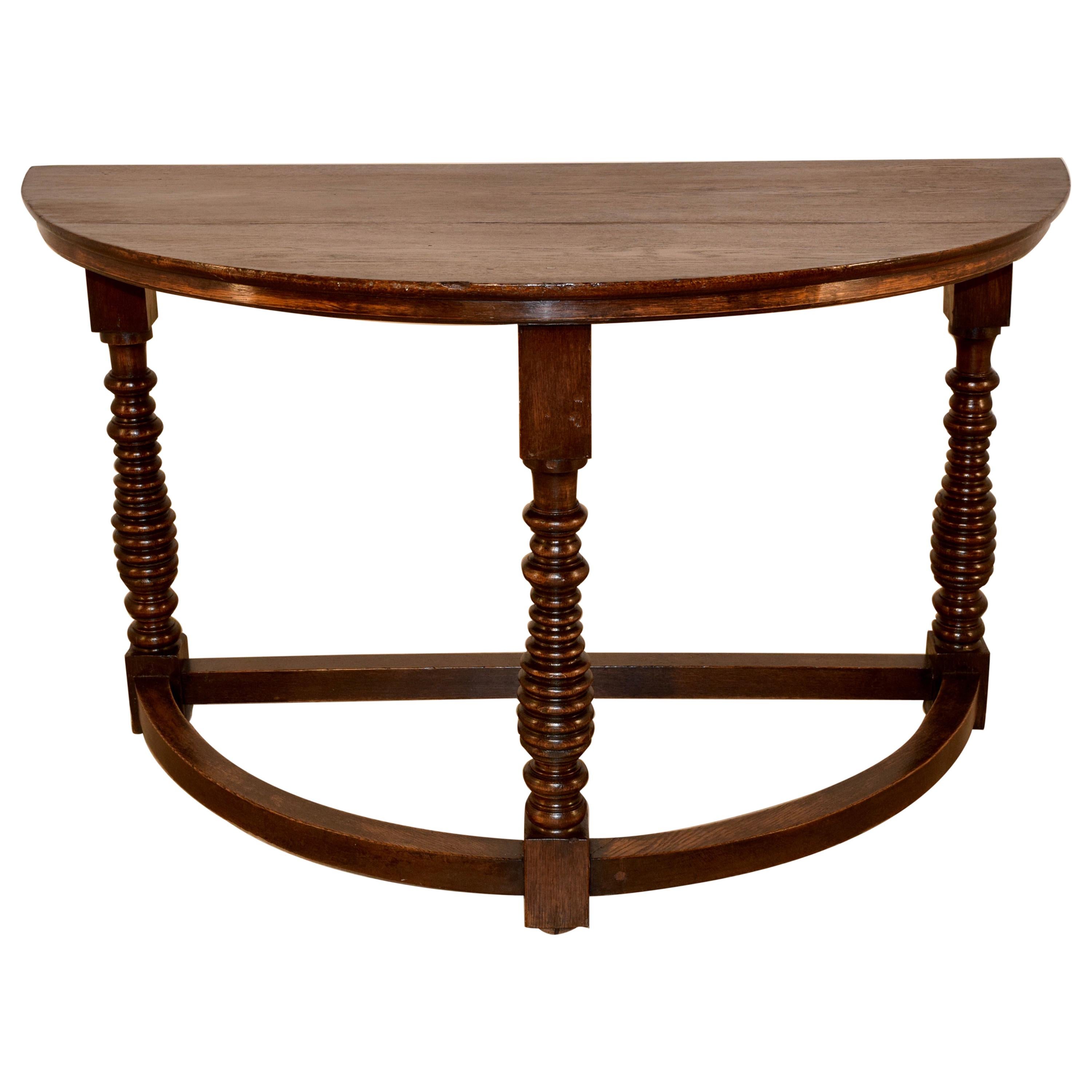 19th Century English Demilune Table