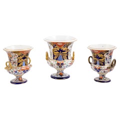 Used 19th Century English Derby Garniture, ca. 1820. 3 PIECES.