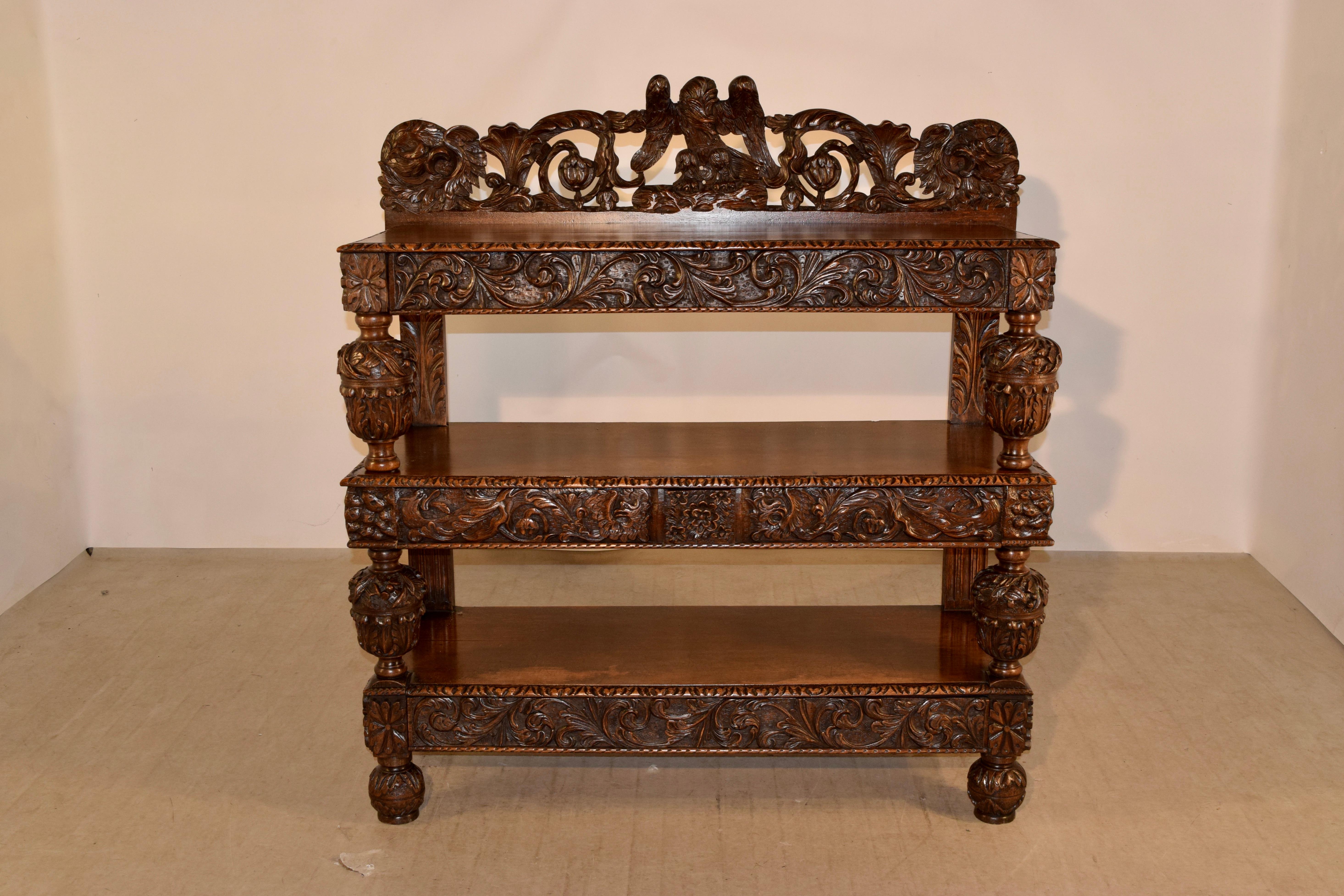 Hand-Carved 19th Century English Dessert Buffet For Sale
