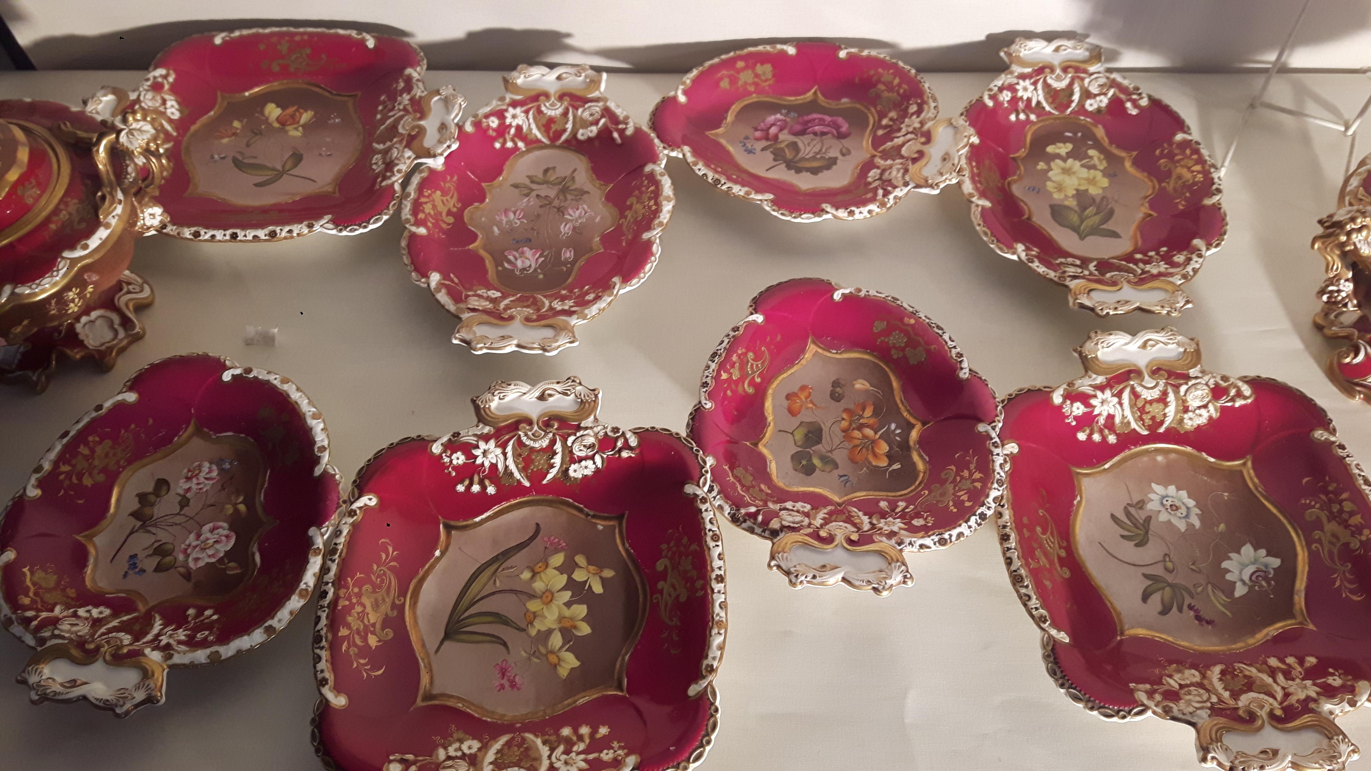 Vernissé Service à dessert anglais du XIXe siècle en vente
