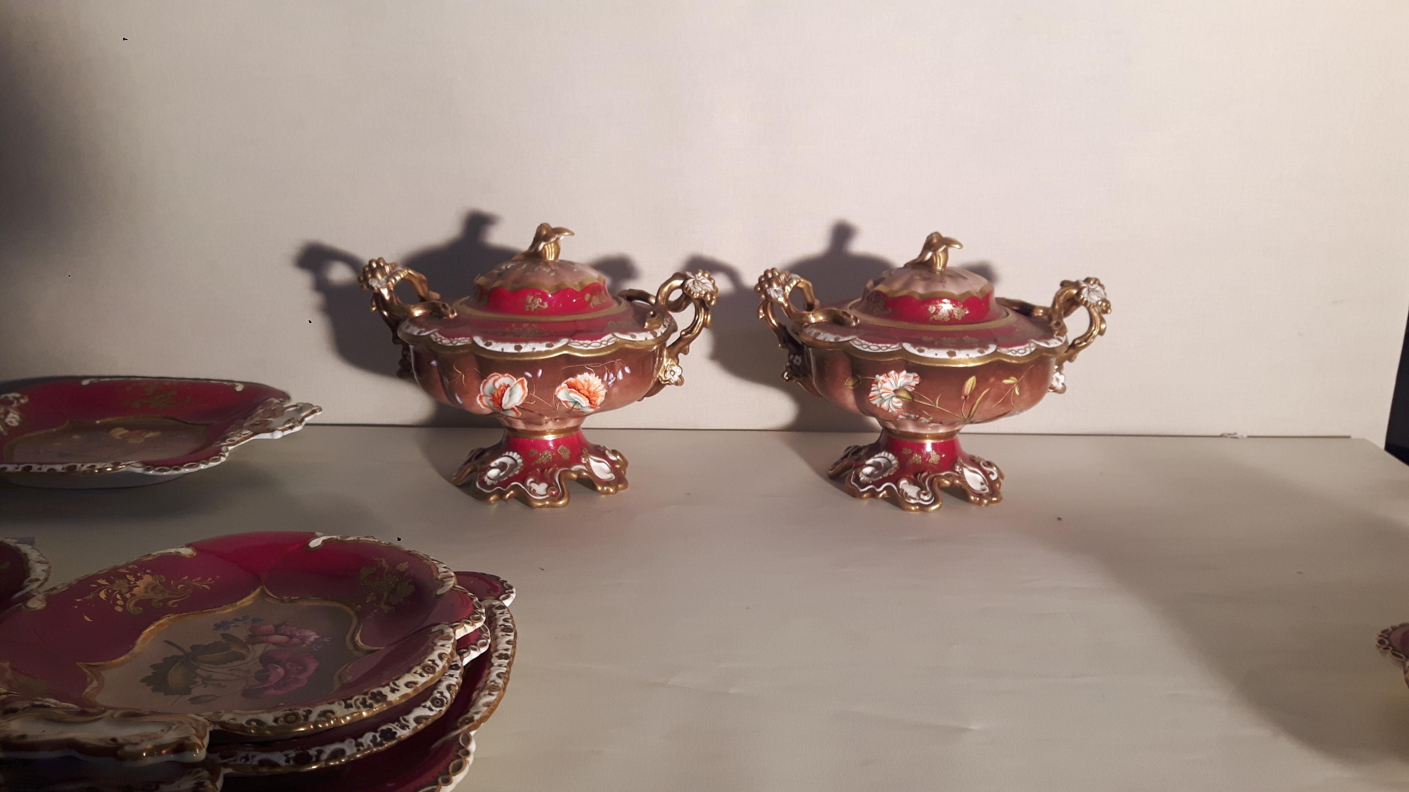 Porcelain 19th Century English Dessert Service For Sale