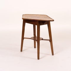 19th Century English Diamond-Shaped Burled Elm Side Table