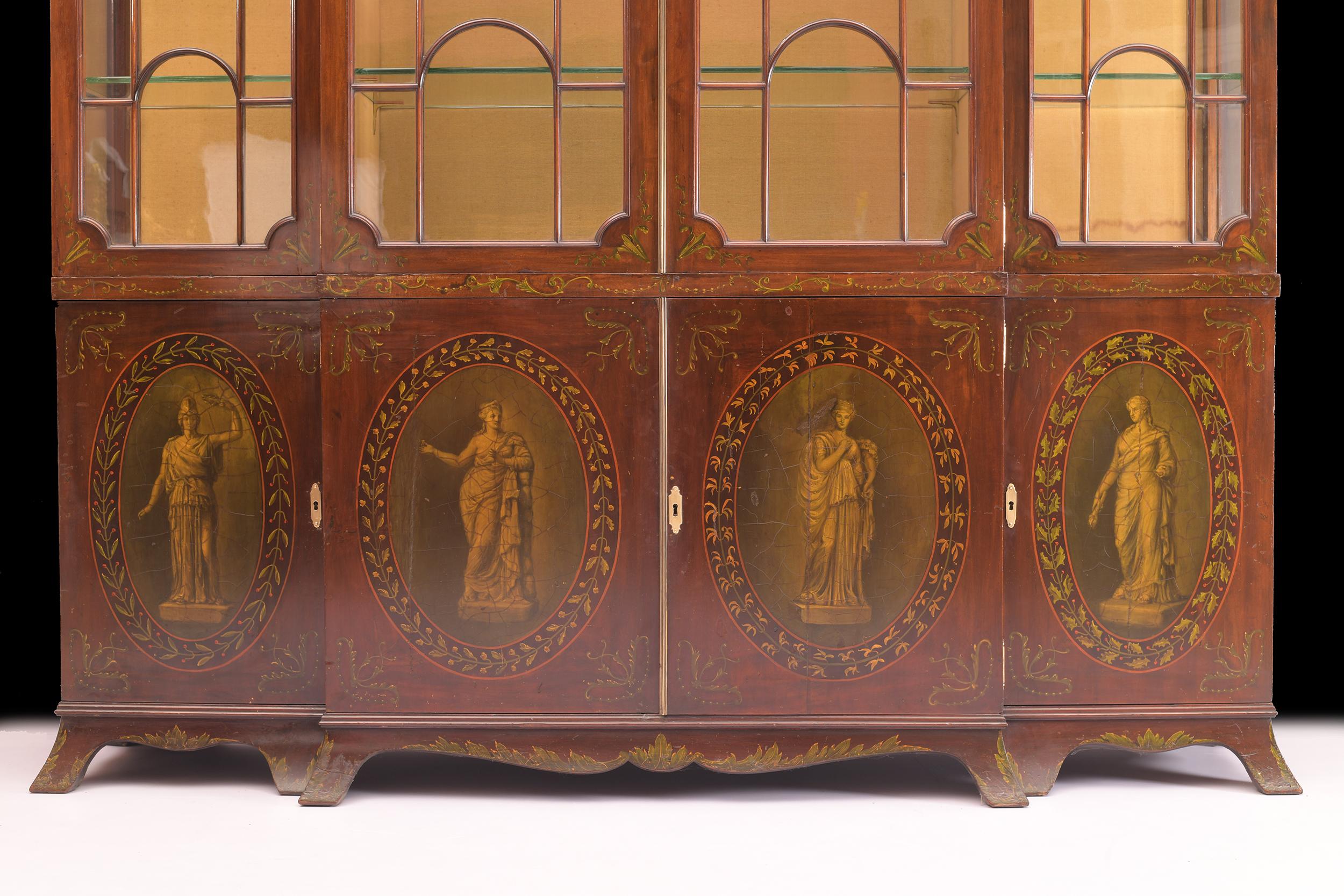 Wood 19th Century English Display Cabinet in the Neo-Classical Style For Sale