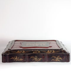 Englisches Dokumentenkoffer des 19. Jahrhunderts, chinesische Lackkunst