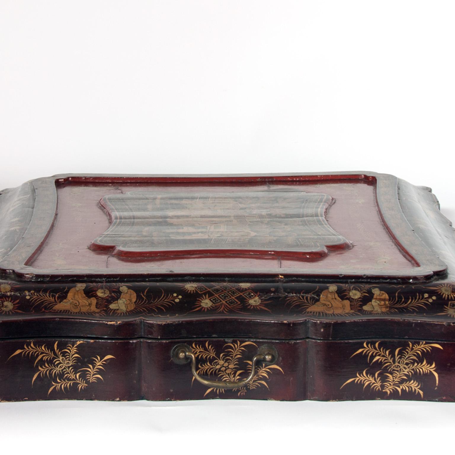 19th Century English Documents Case, Chinese Laque For Sale 2