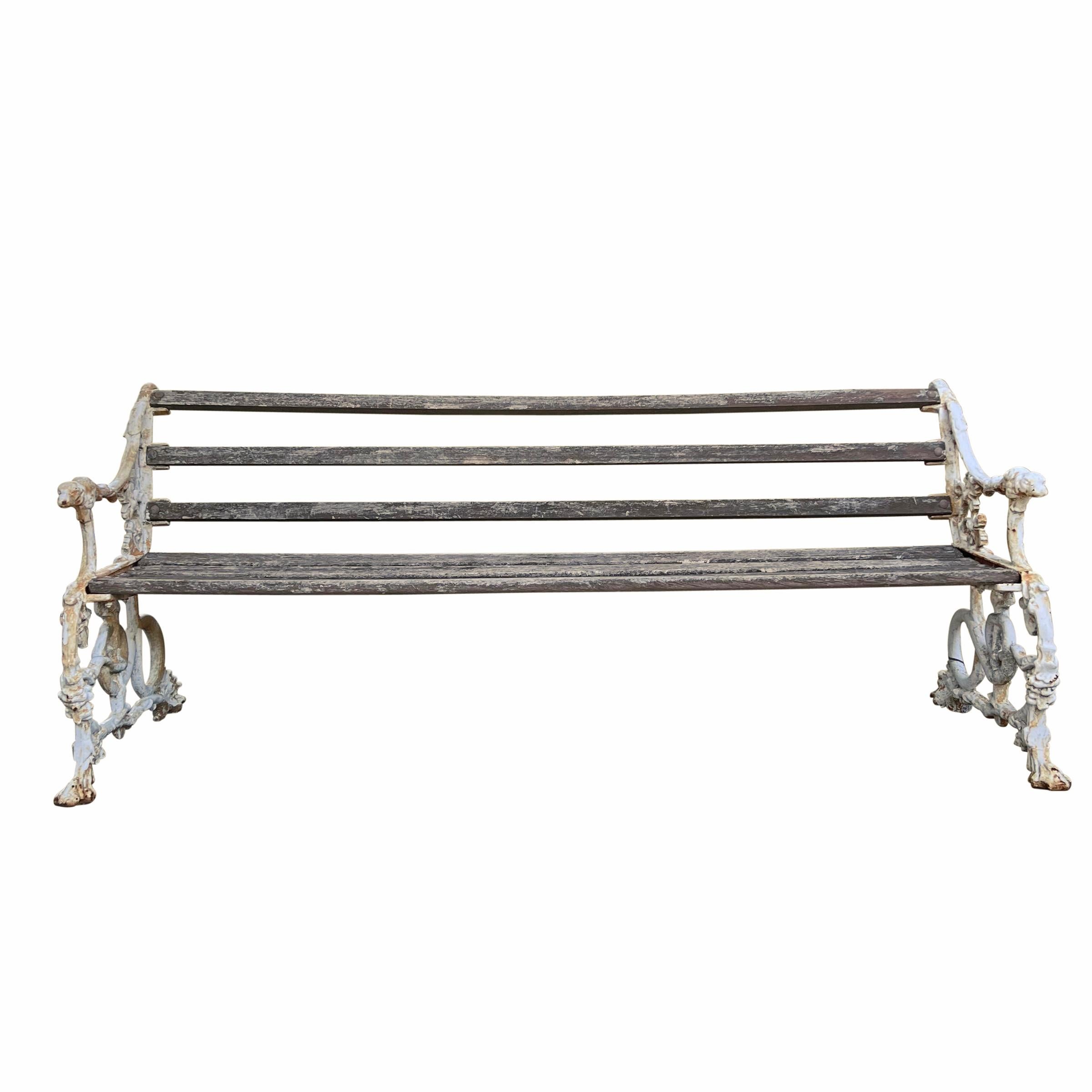 19th Century English 'Dog and Snake' Garden Bench In Good Condition For Sale In Chicago, IL