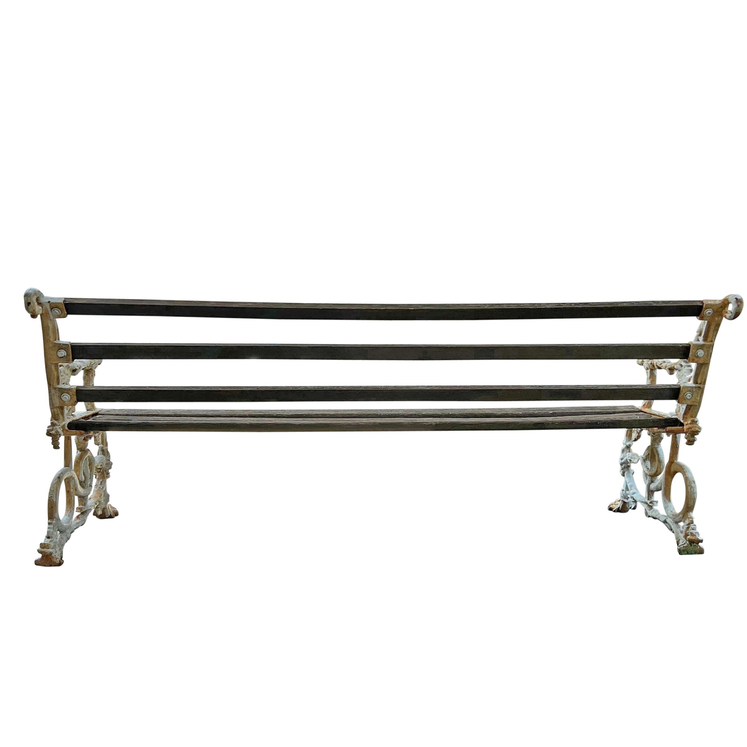 19th Century English 'Dog and Snake' Garden Bench For Sale 1
