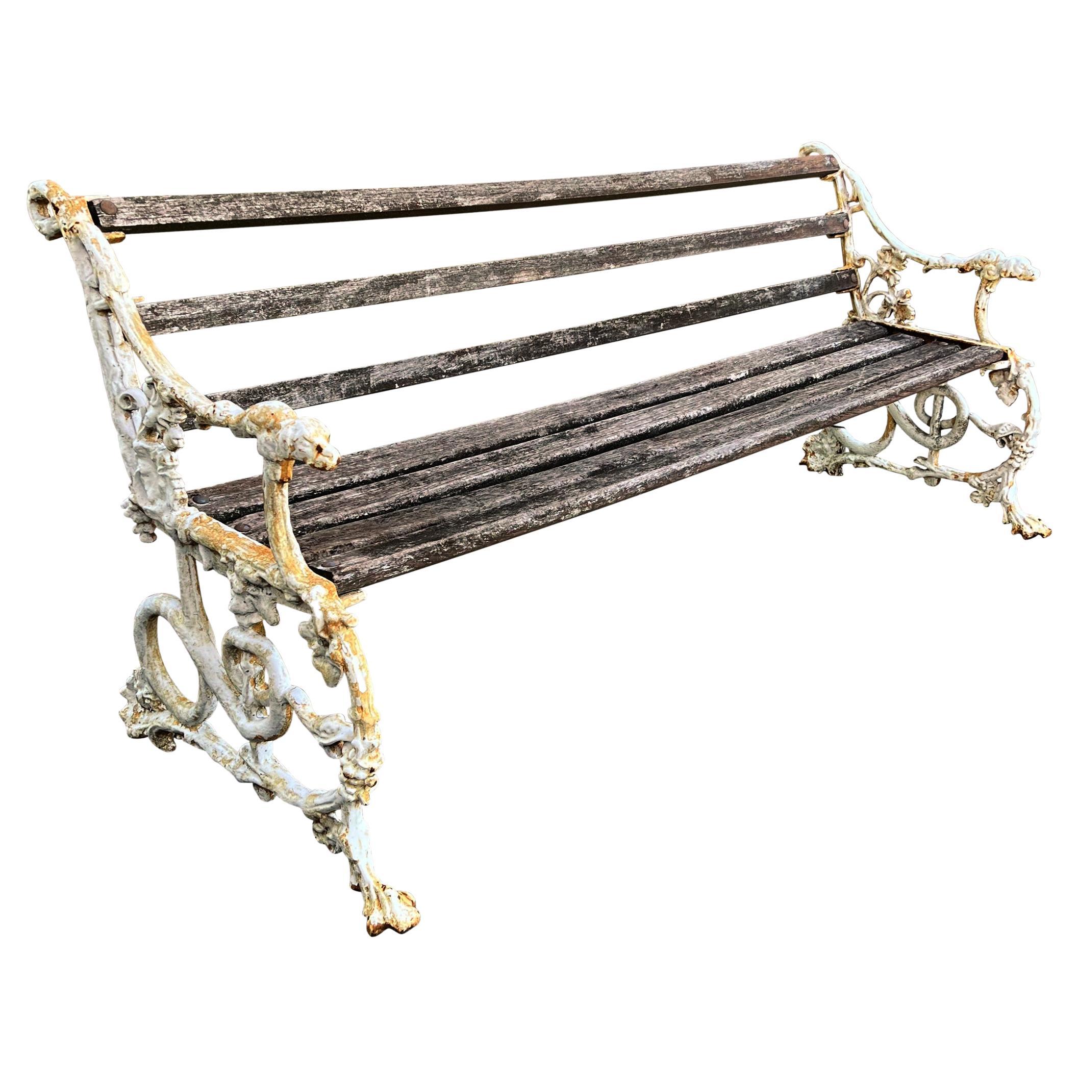 19th Century English 'Dog and Snake' Garden Bench For Sale