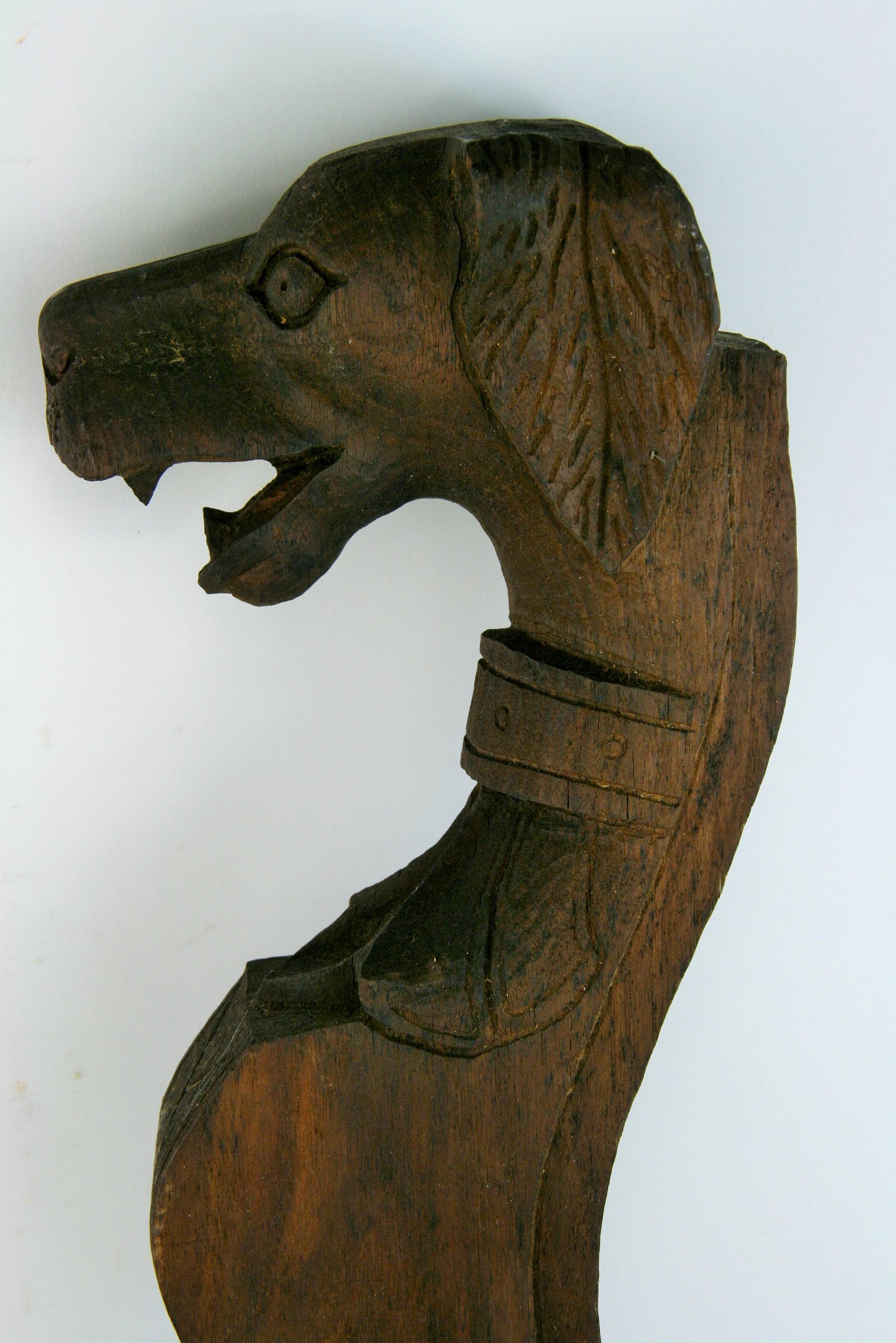 19th Century English Dog Carved Wood Architectural Element 5