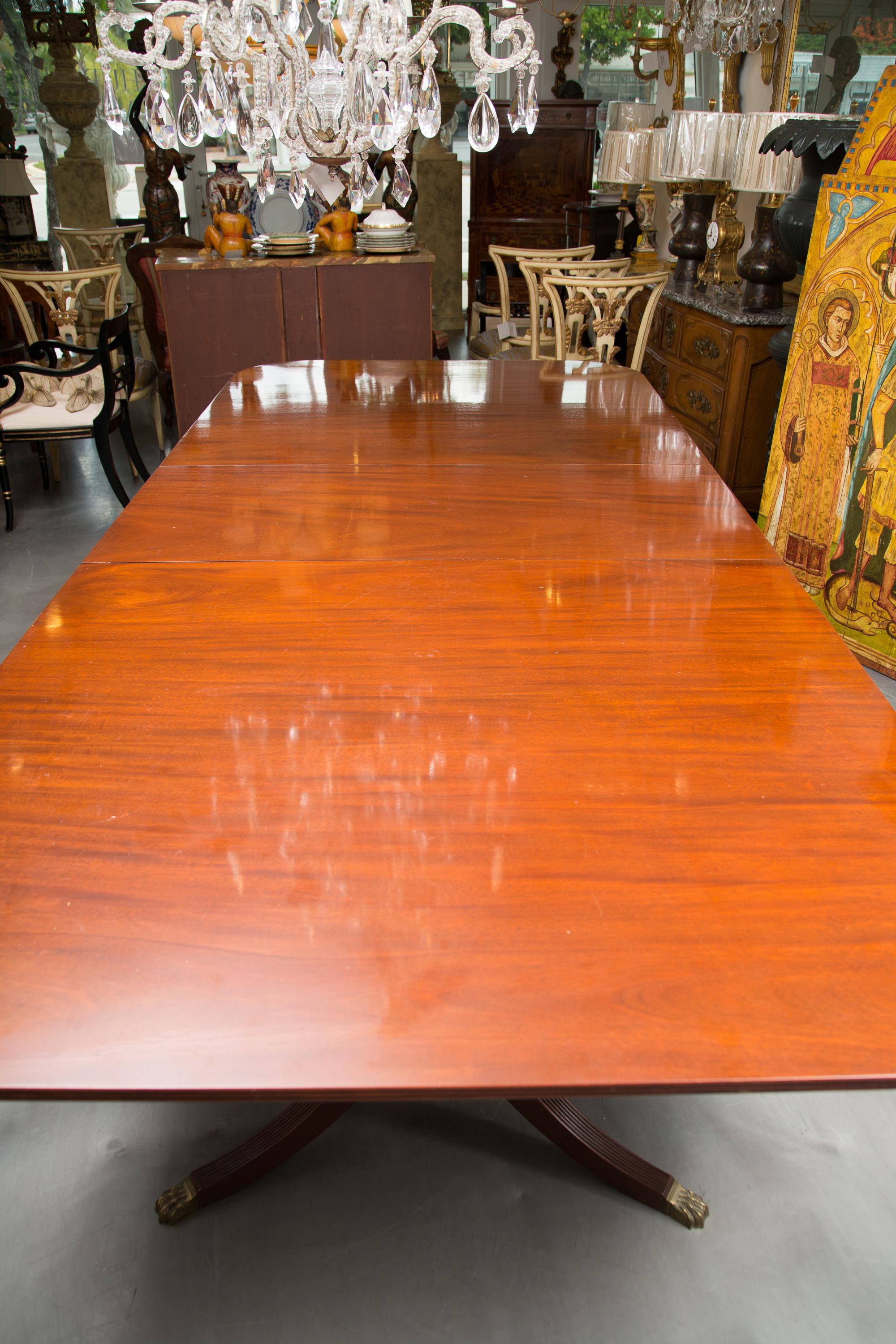 Mahogany 19th Century English Double Pedestal Dining Table