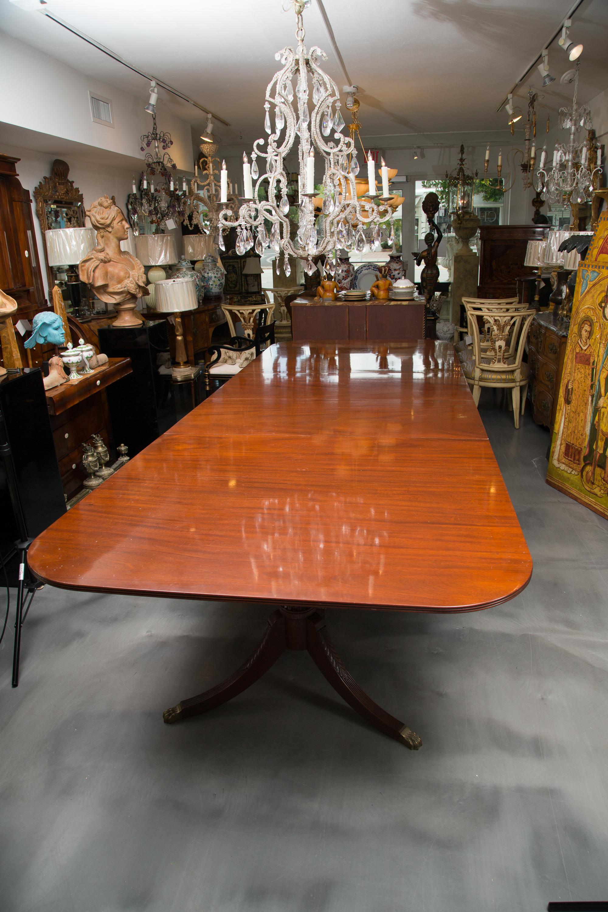 19th Century English Double Pedestal Dining Table 3