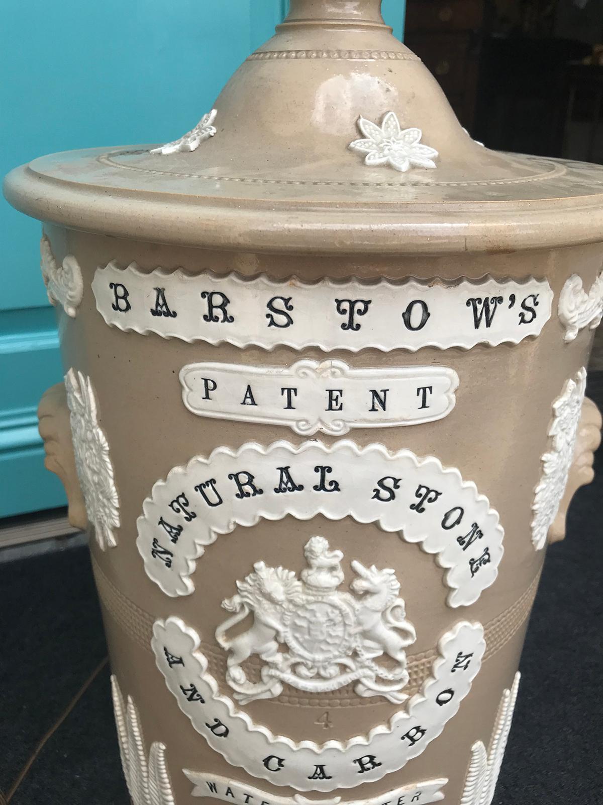 19th Century English Drabware Water Filter Lamp 4
