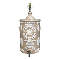 Antique 19th Century English Drabware Water Filter Lamp