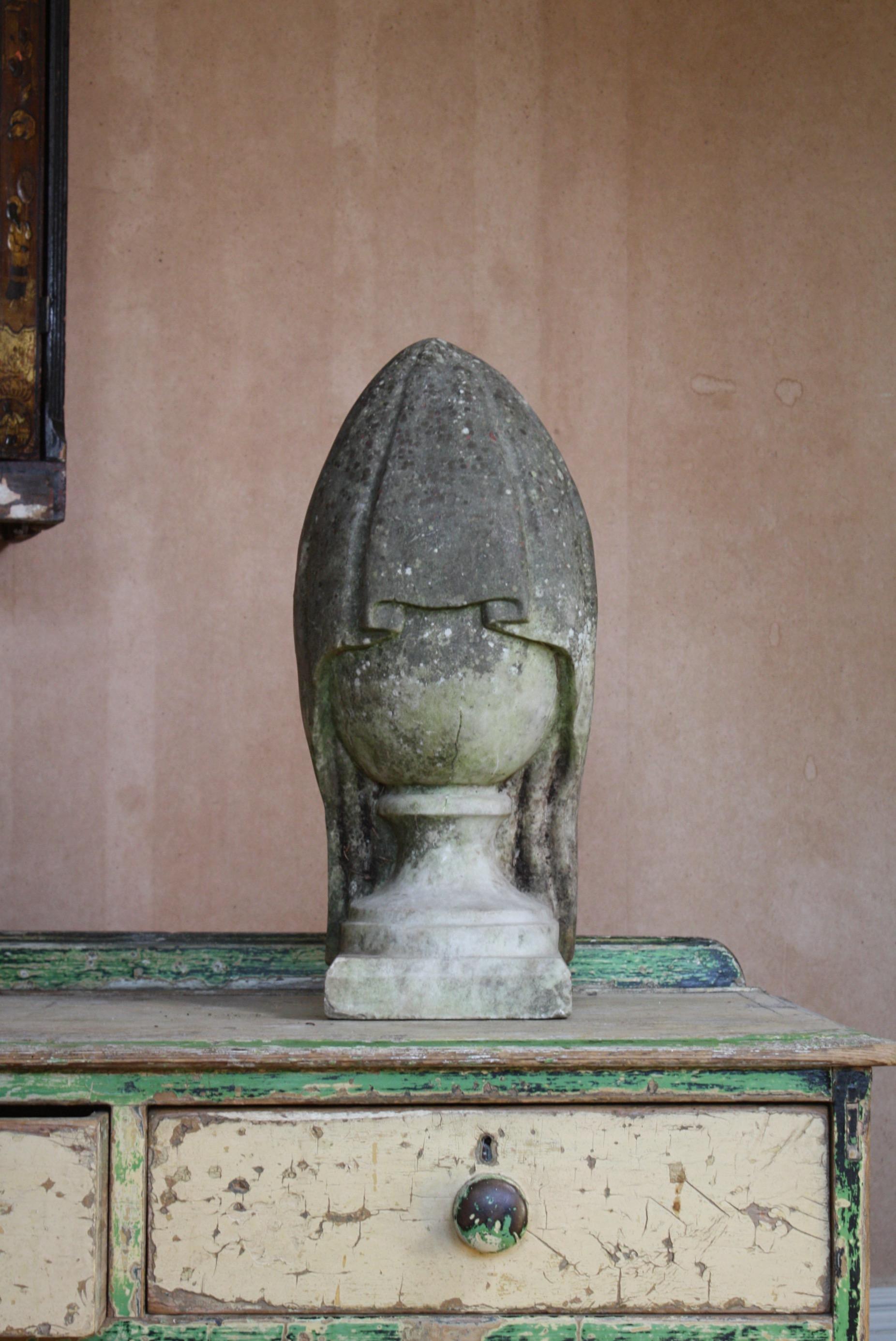 19th Century English Draped Marble Urn Memento Mori Grave Marker 1