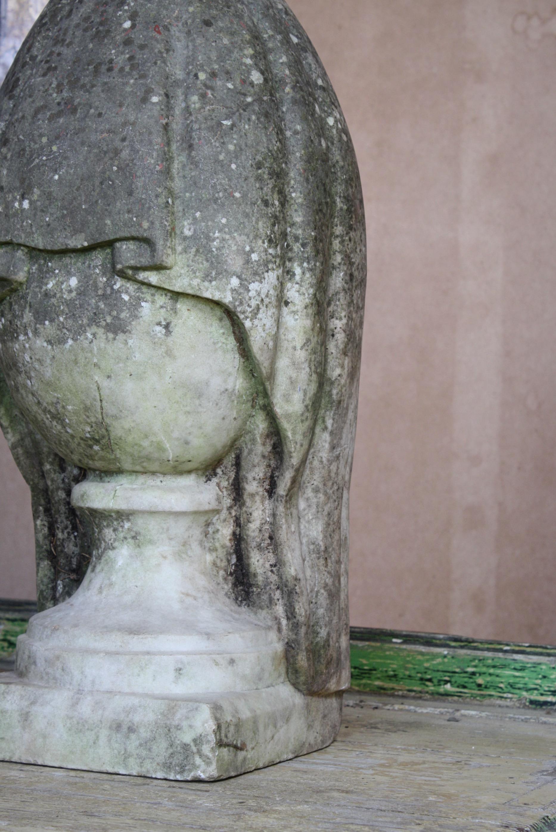 19th Century English Draped Marble Urn Memento Mori Grave Marker 3